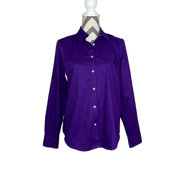 Lauren Ralph Lauren Purple Button Down Shirt - Picture 1 of 6